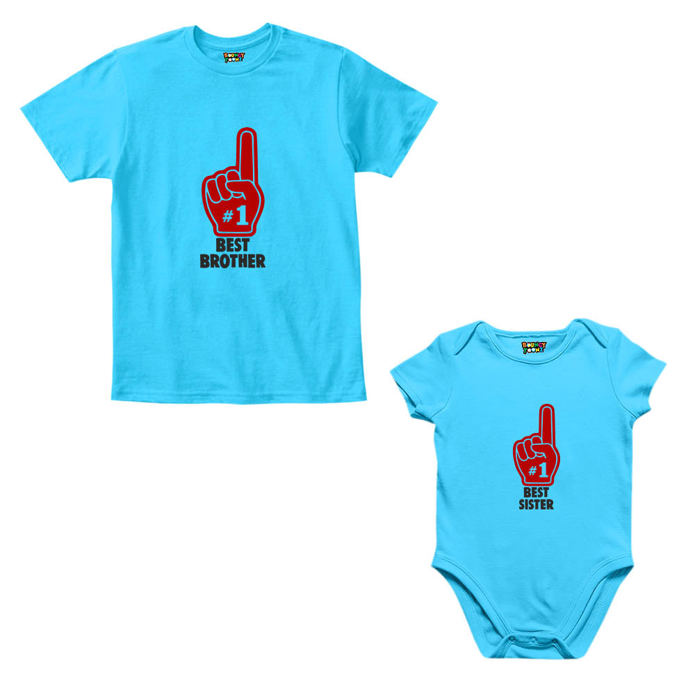 No.1 Brother Sister Sibling Romper With Tshirt