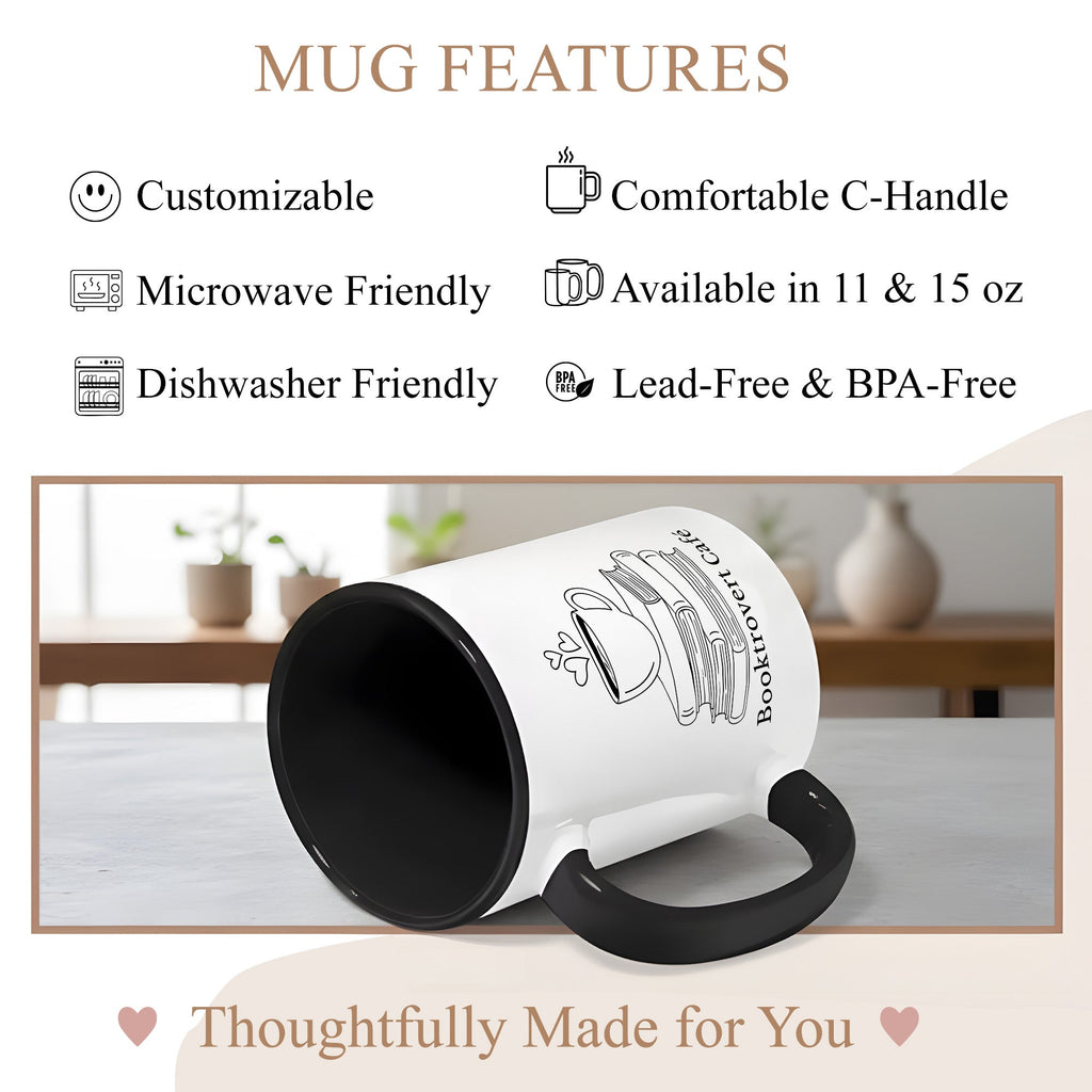 Booktrovert Cafe Mug – Book Lover Coffee Cup – Introvert Reader Gift – Multi Color Ringer Mug 11oz 15oz | Mug 104