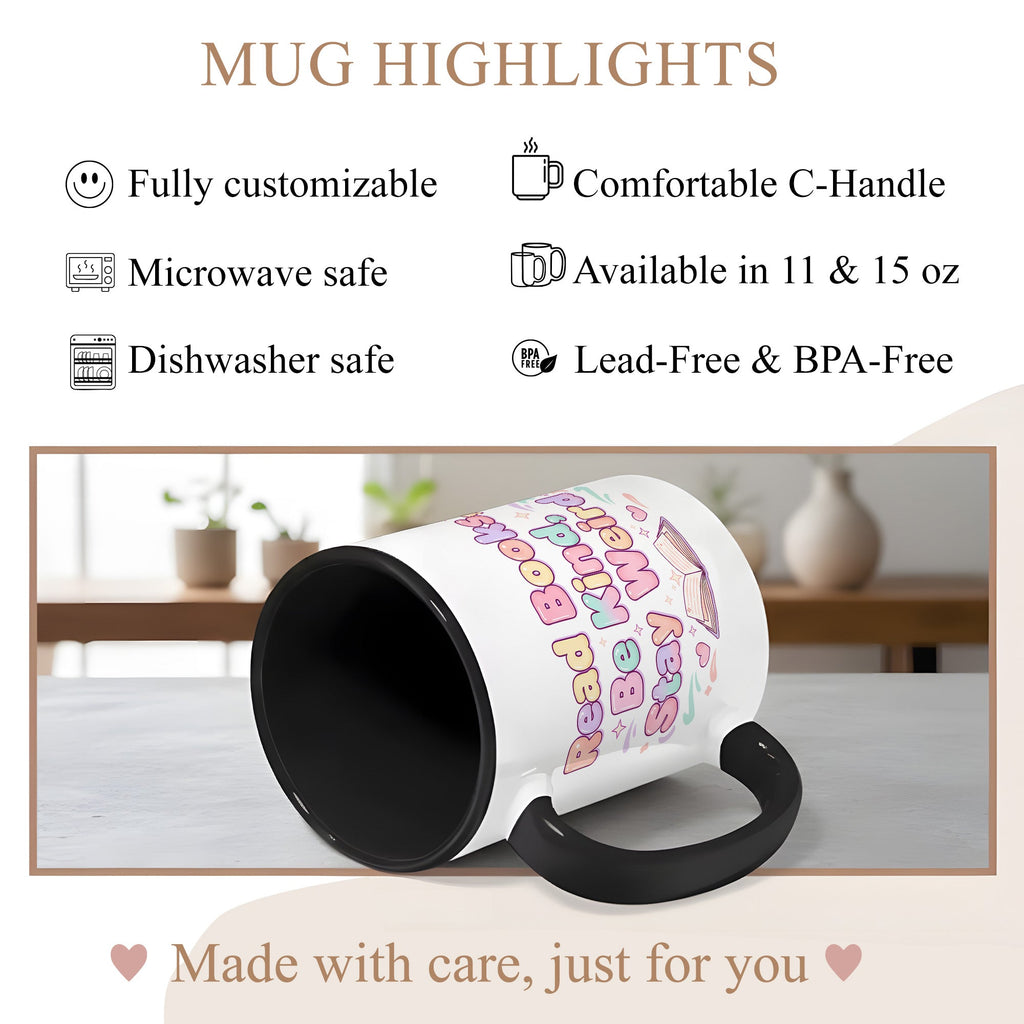 Read Books Be Kind Say Weird Mug - Cute Book Lover Coffee Cup - Pastel Aesthetic Reader Gift - Bookworm Mug for Women - 11oz 15oz | Mug 157