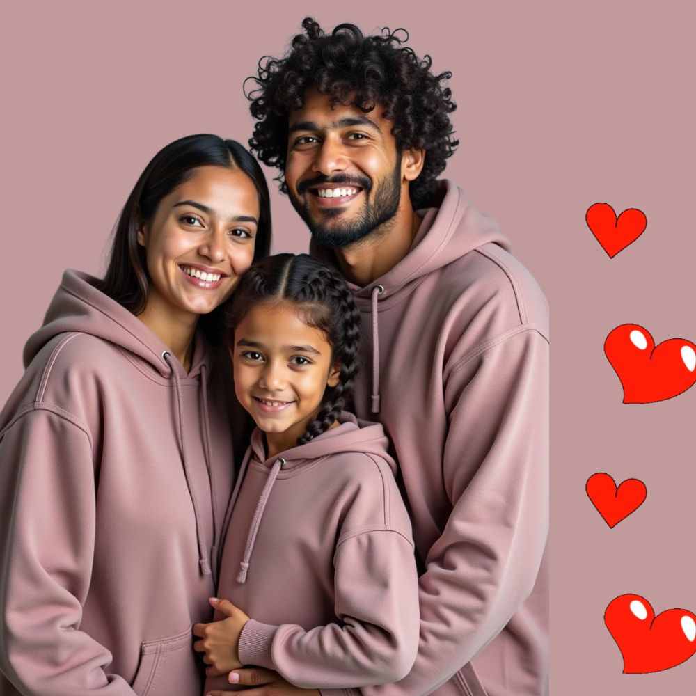 Family Matching Plain Hoodies - Mauve