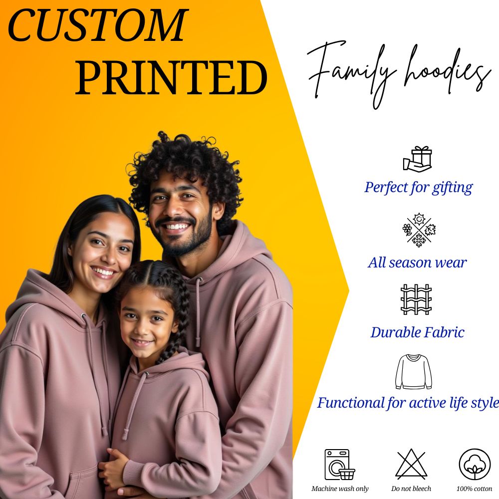 Family Matching Plain Hoodies - Aquablue