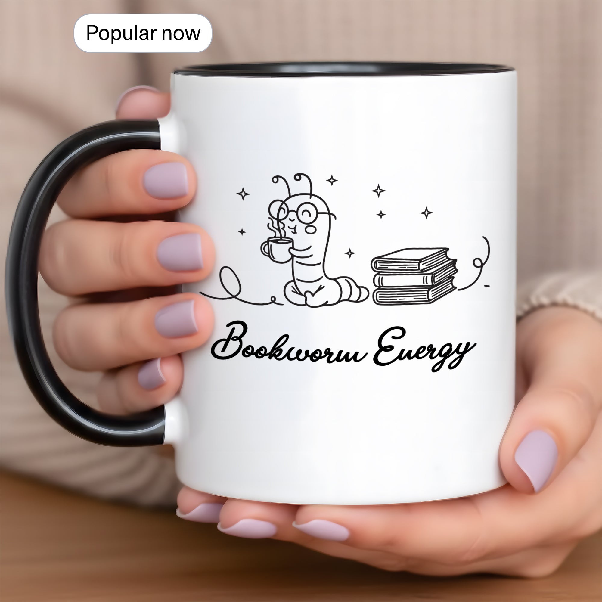 Booktrovert Cafe Mug – Book Lover Coffee Cup – Introvert Reader Gift – Multi Color Ringer Mug 11oz 15oz |Mug 103