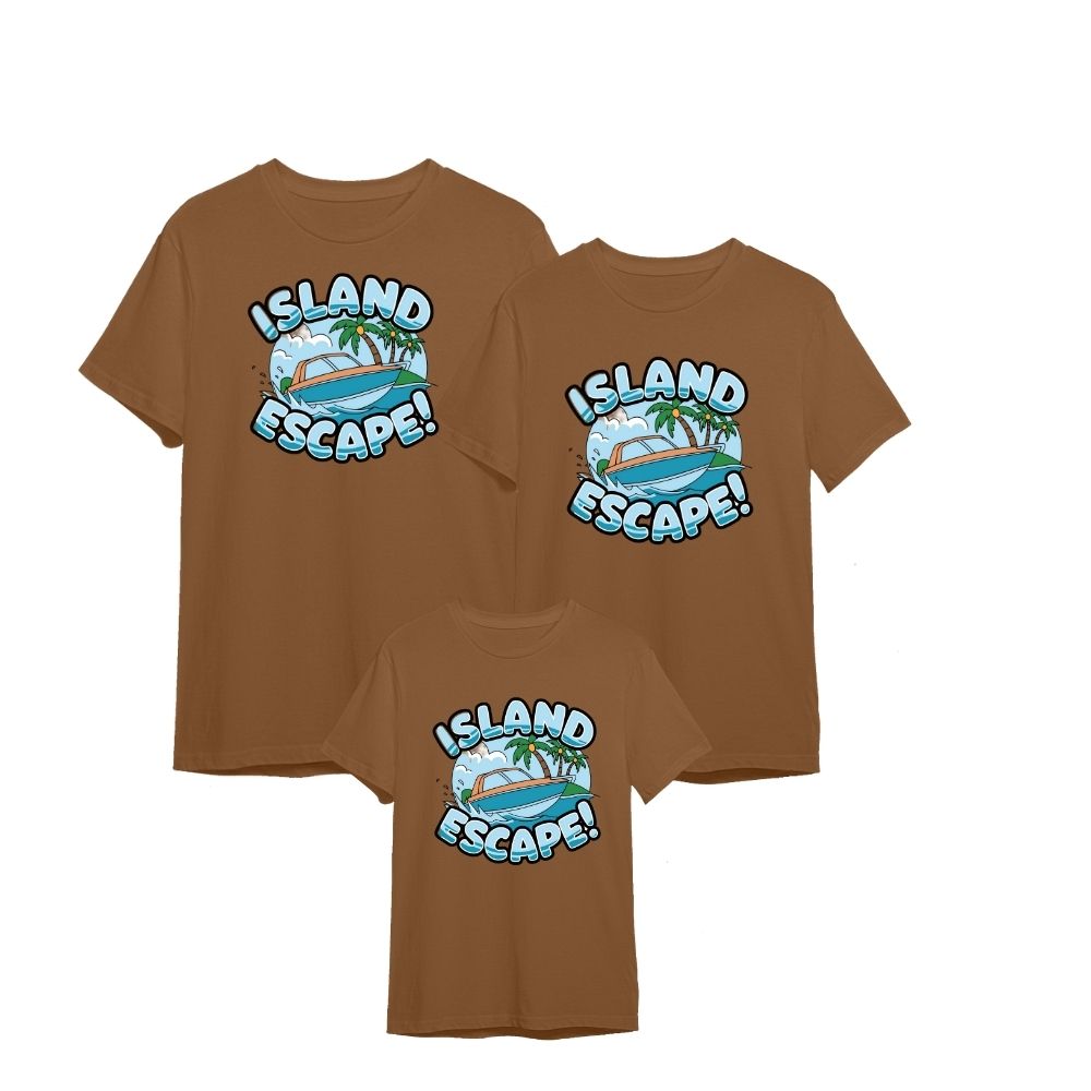 Island Escape Matching Family T-Shirts – Tropical Vacation Tees for the Whole Family