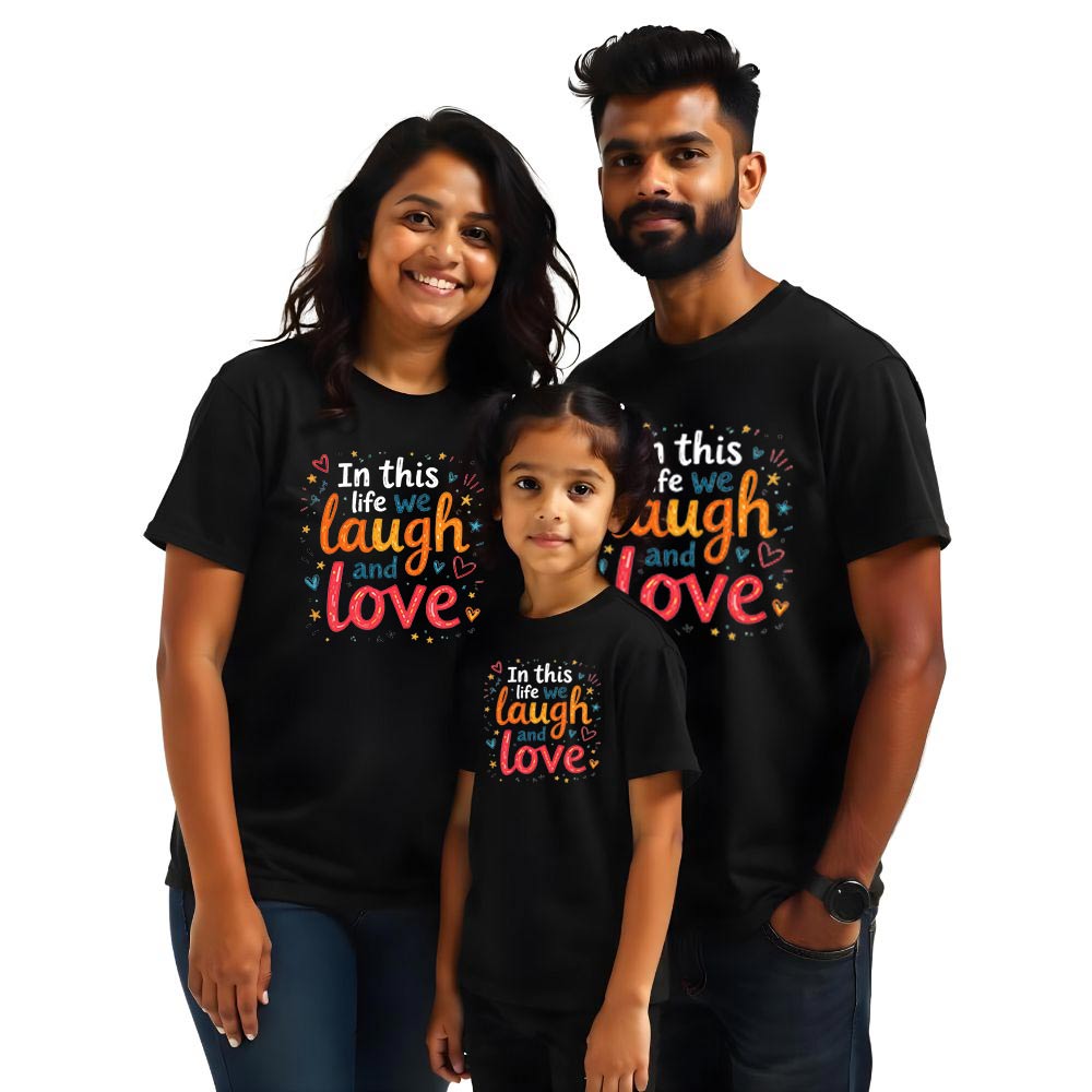 Love Laugh Matching Family Tshirts Set