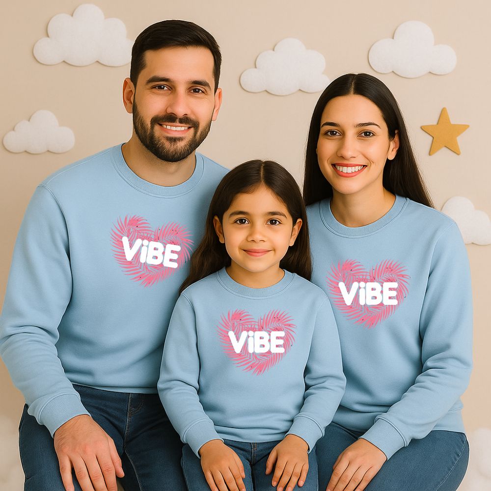 Pastel Blue Vibes - One Fam, One Vibe – Matching Sweatshirts