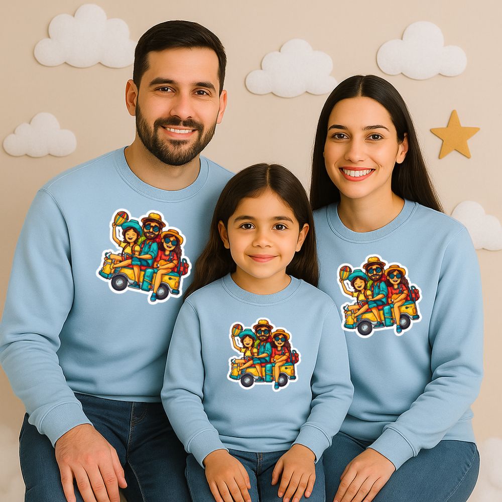 Scooter Diaries – The Matching Pastel Blue Family Sweatshirts