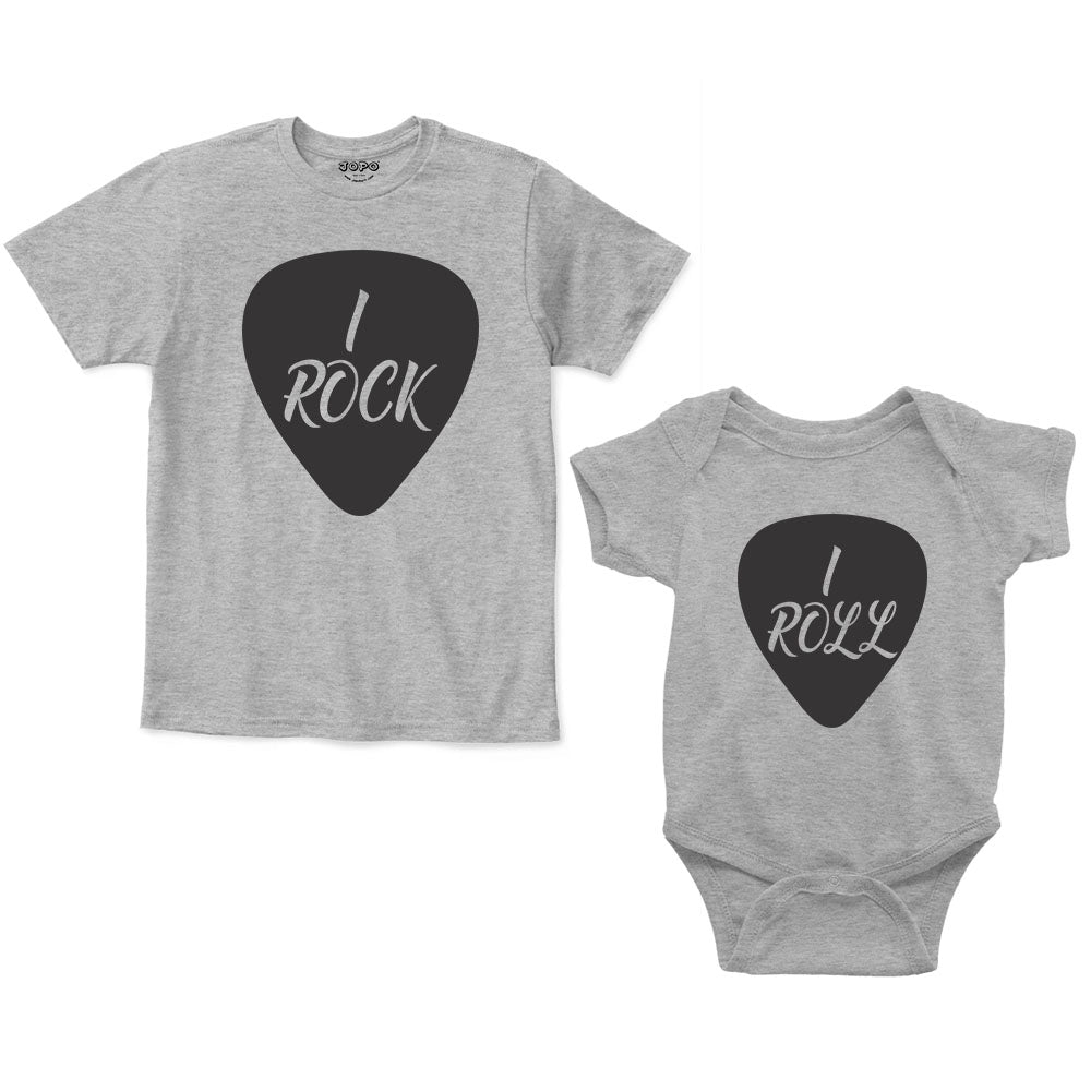 I Rock & I Roll Siblings Romper With Tshirt