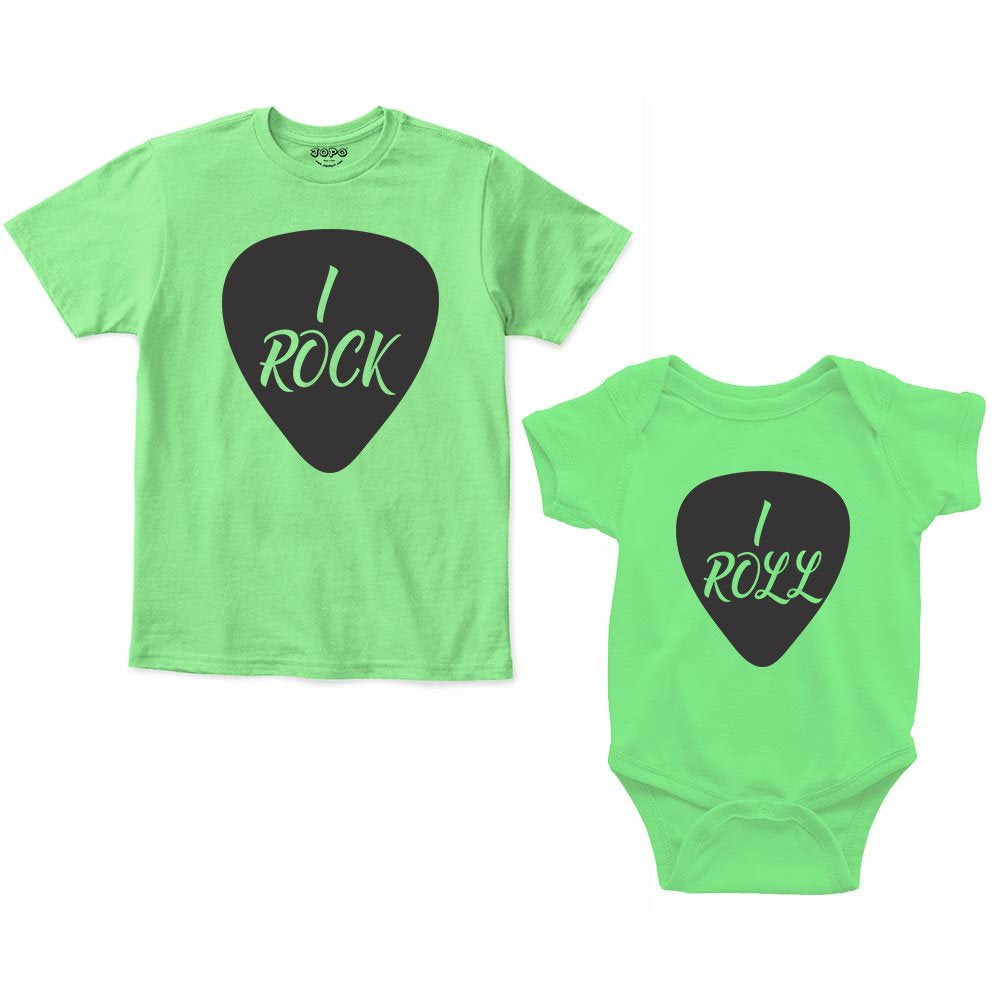 I Rock & I Roll Siblings Romper With Tshirt