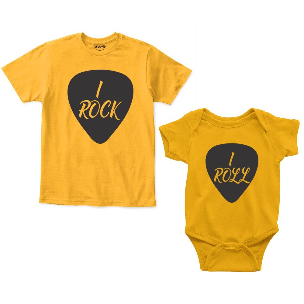 I Rock & I Roll Siblings Romper With Tshirt