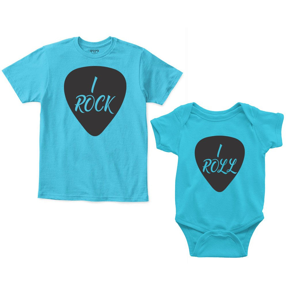 I Rock & I Roll Siblings Romper With Tshirt