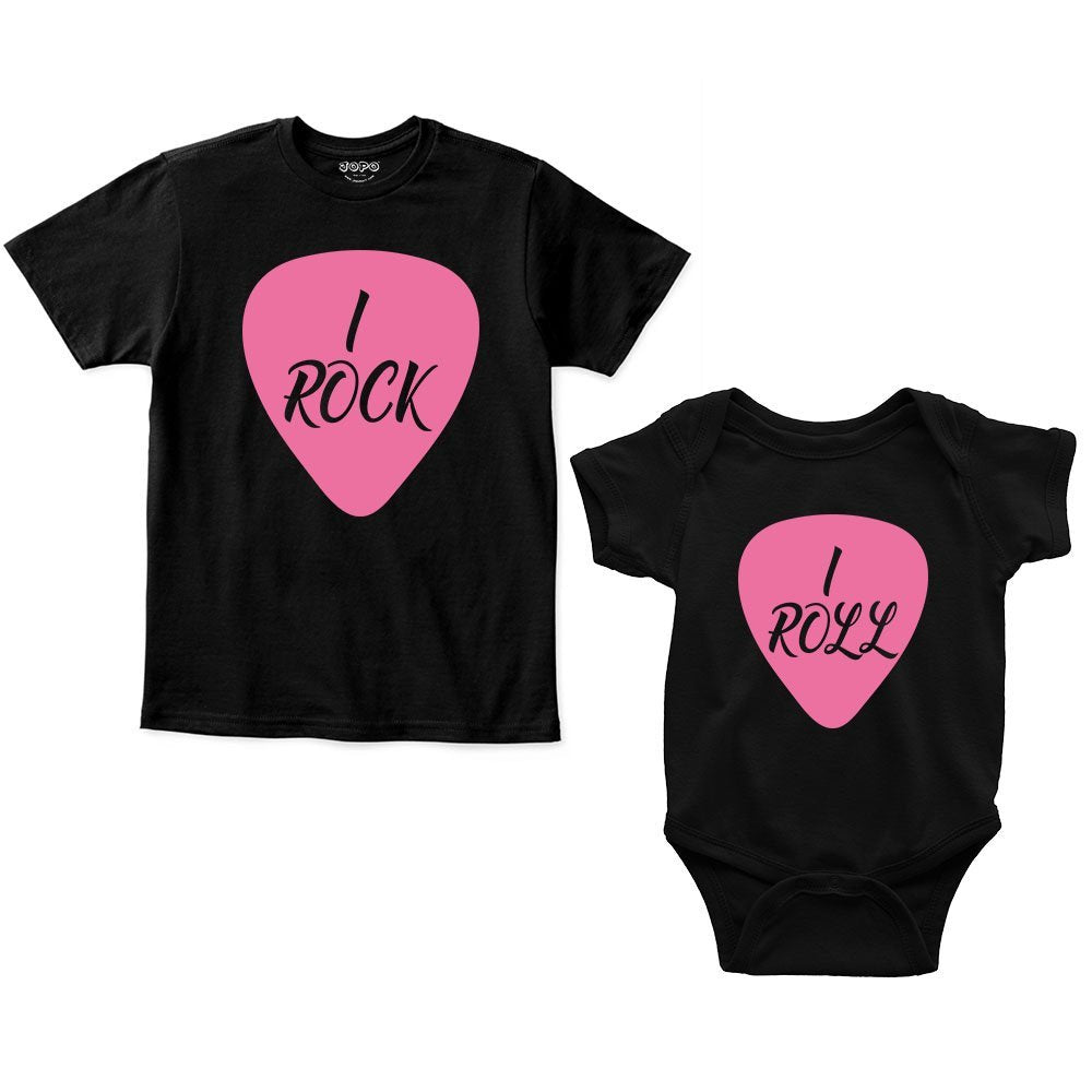 I Rock & I Roll Siblings Romper With Tshirt