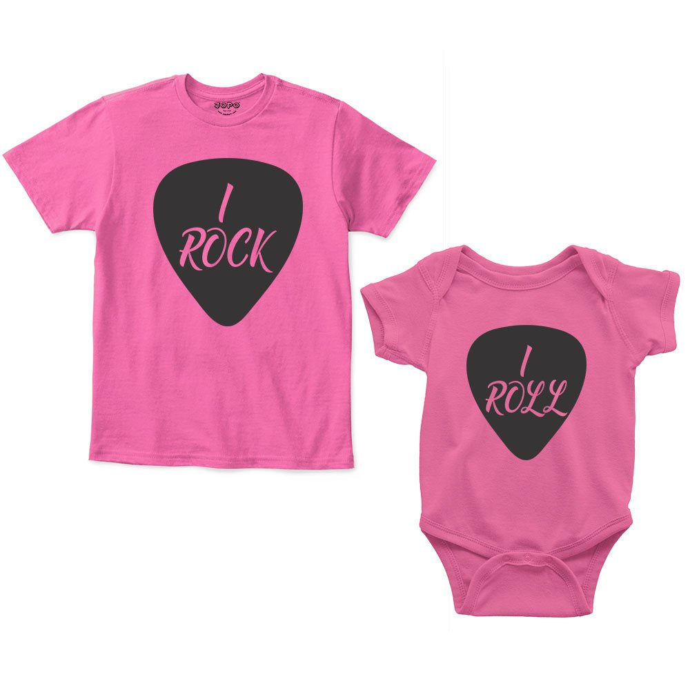 I Rock & I Roll Siblings Romper With Tshirt