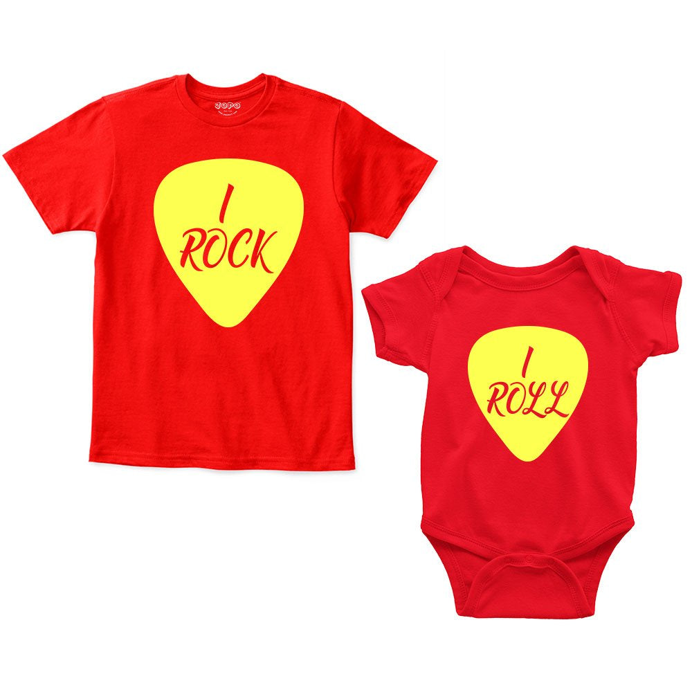 I Rock & I Roll Siblings Romper With Tshirt