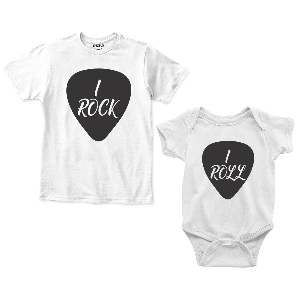 I Rock & I Roll Siblings Romper With Tshirt
