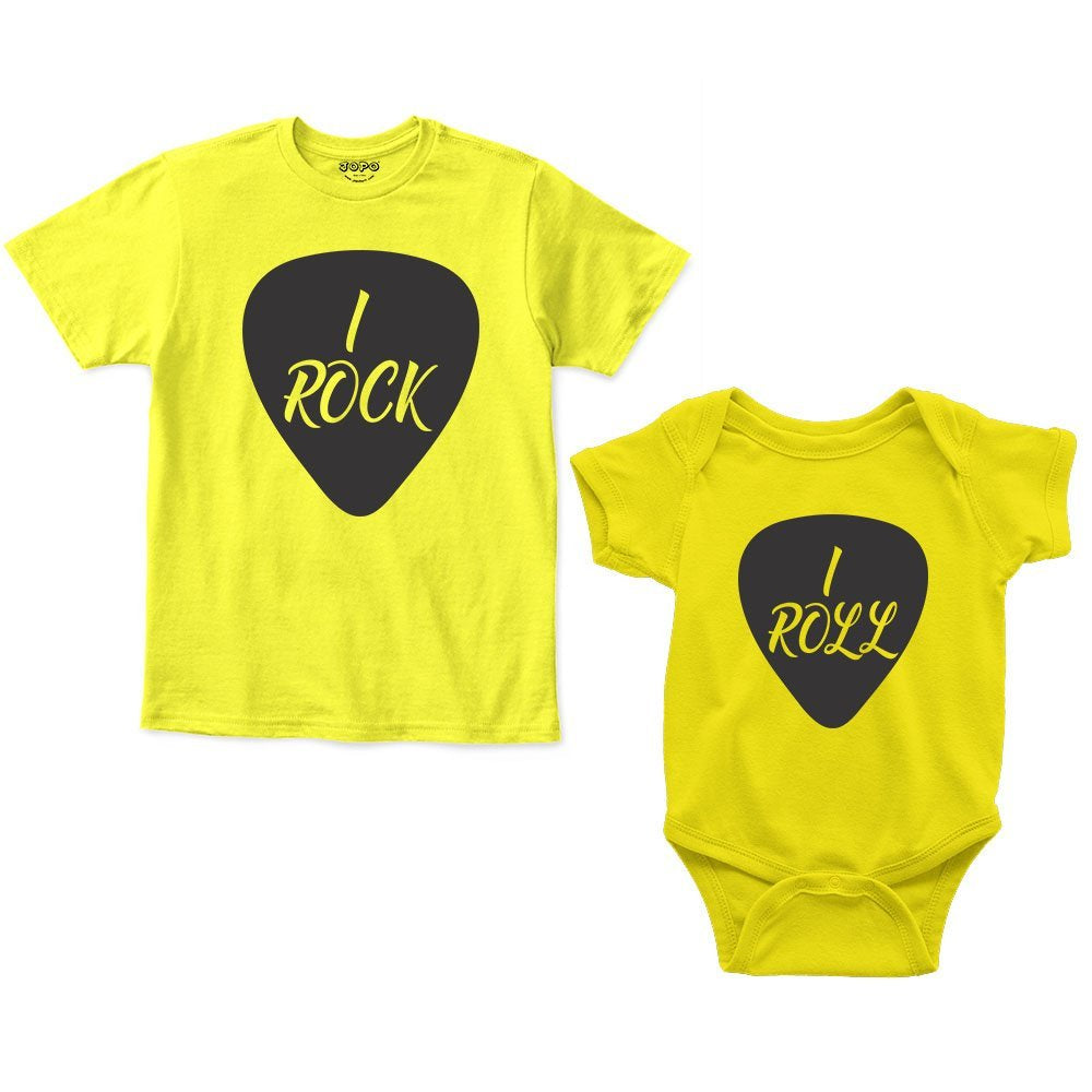 I Rock & I Roll Siblings Romper With Tshirt