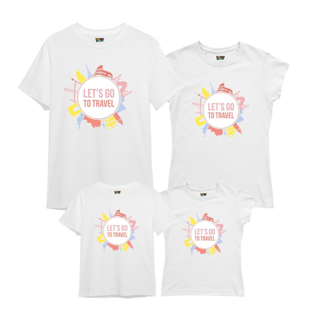Lets go to Travel Printed Family Vacation T-Shirts