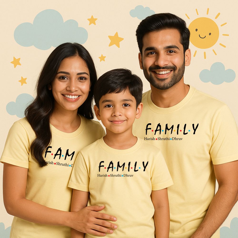 Custom F.A.M.I.L.Y T-Shirts – Personalized Matching Set for Modern Families