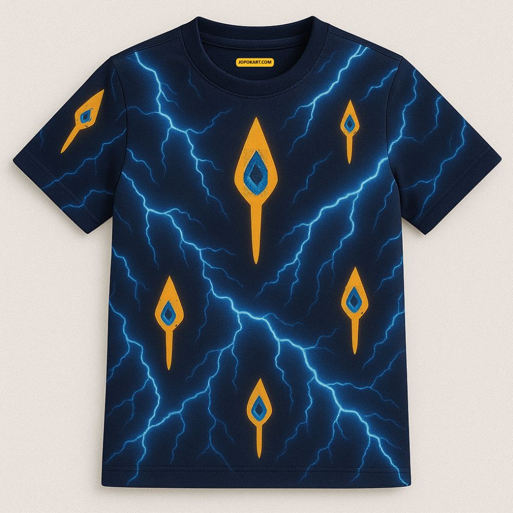 Lightning Bolts Crisscrossing Lord Murugas Vel Print
