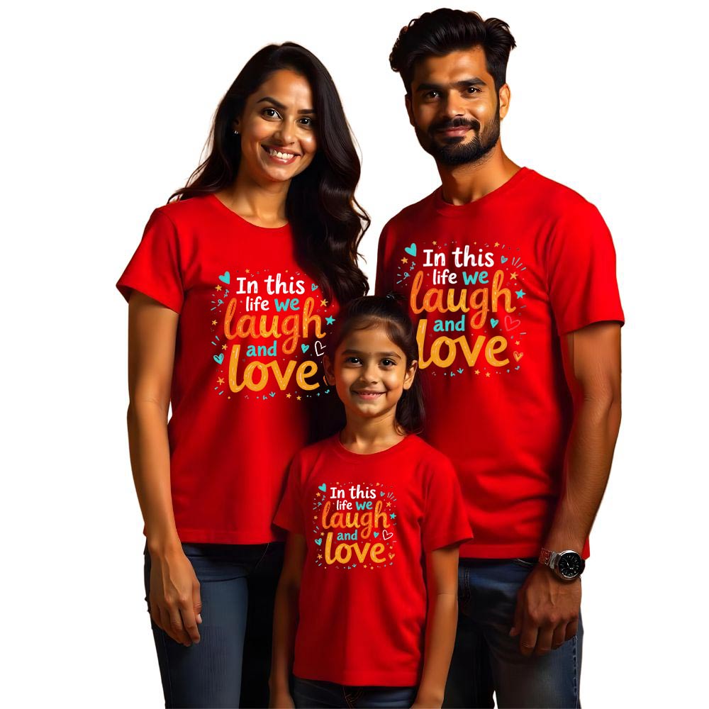 Love Laugh Matching Family Tshirts Set