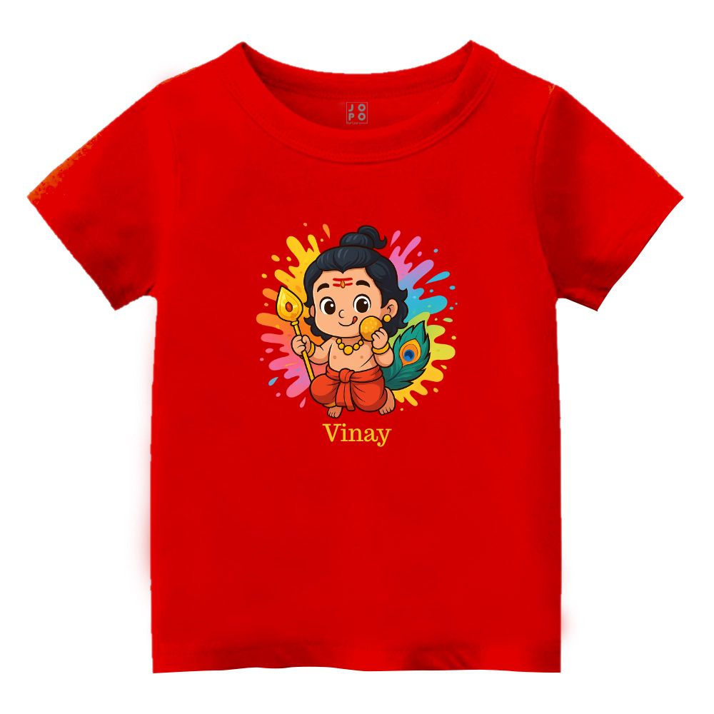 Colourful Lord Balamuruga printed - Festive Ethnic Kids Tshirt