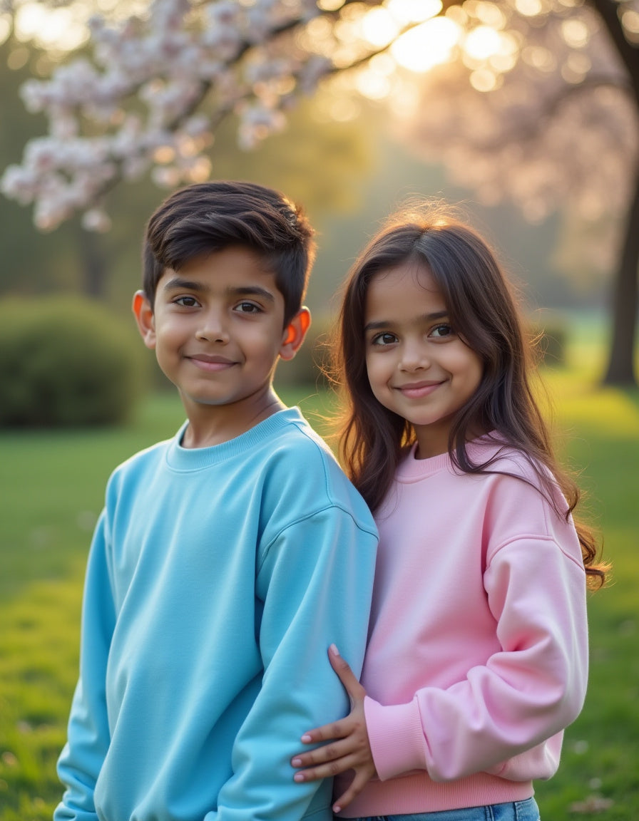 Blue Pink Sibling Sweatshirts – Rakhi Gift 2025 Edition