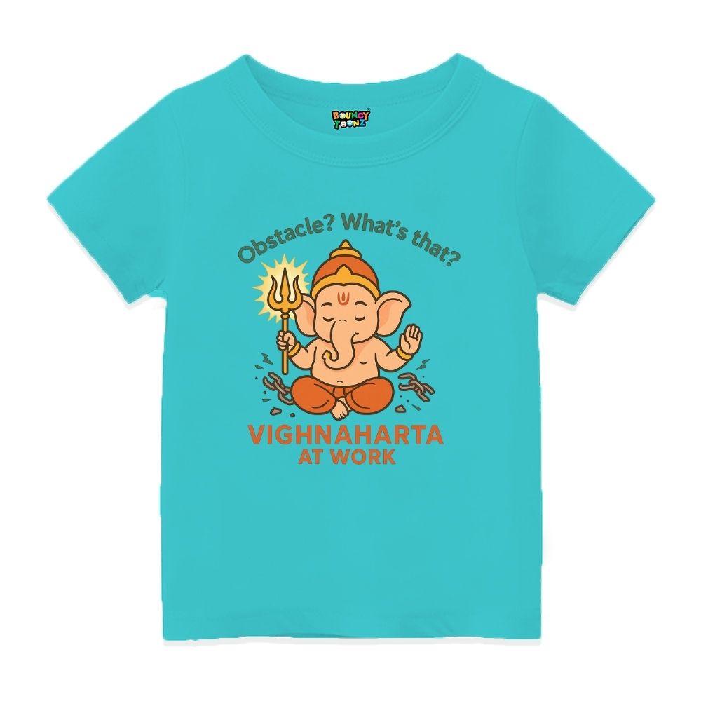 Powerful Vighnaharta Kids Tee - Obstacle Crusher Chaturthi Tee