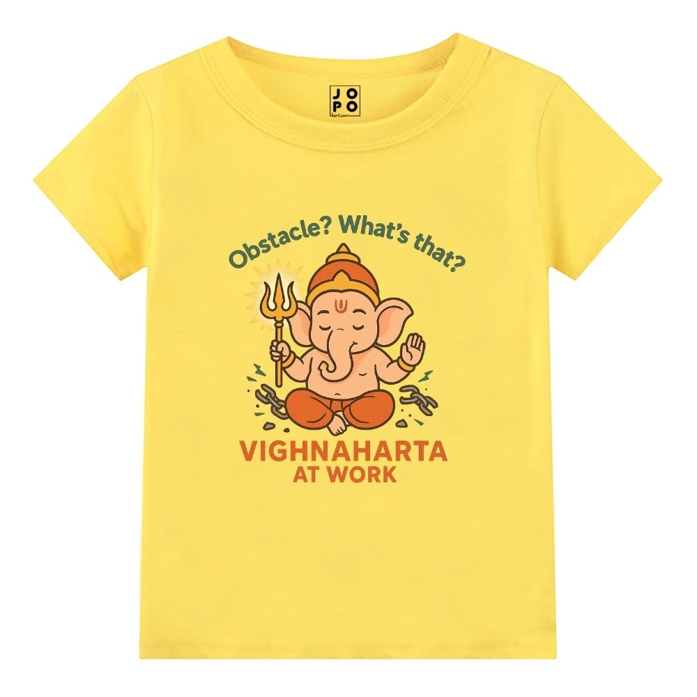 Powerful Vighnaharta Kids Tee - Obstacle Crusher Chaturthi Tee
