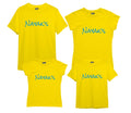 Customised Family Name/Caption Matching Family T-Shirts Set of 3 and 4 for Mom, Dad, Son & Daughter