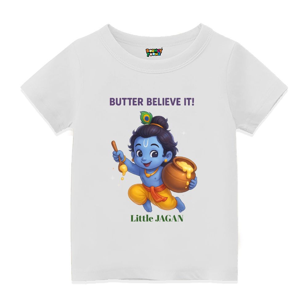 Cute Krishna with Butter Pot – Kids Tee