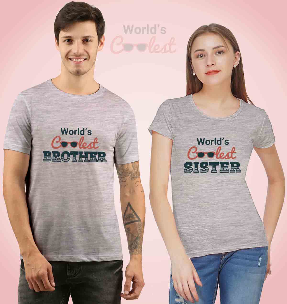 Rakhi 2025 Gift – World's Coolest Siblings Matching T-Shirts
