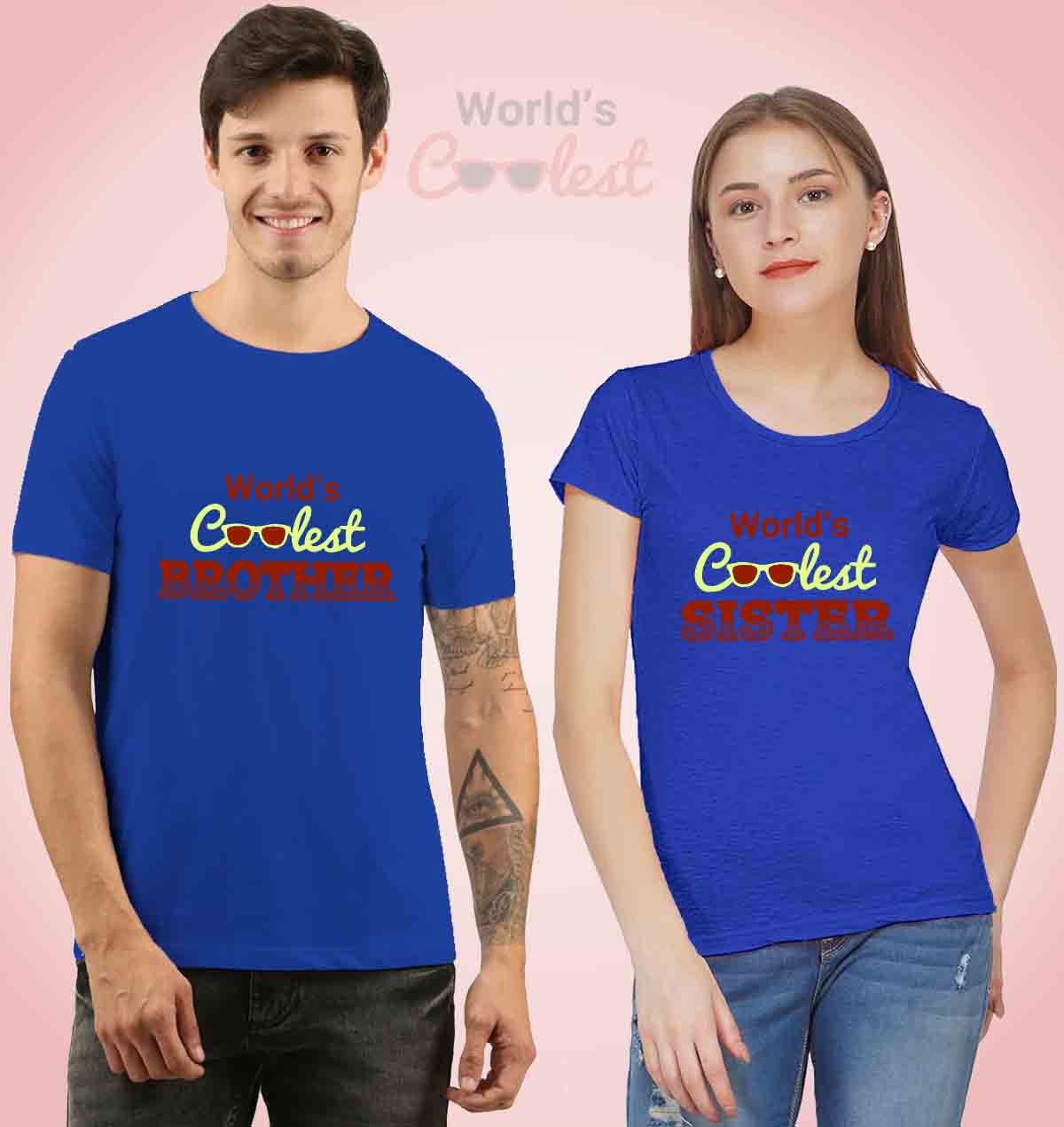 Rakhi 2025 Gift – World's Coolest Siblings Matching T-Shirts