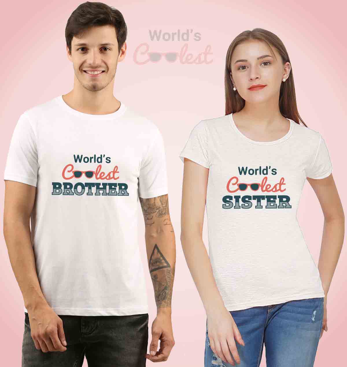 Rakhi 2025 Gift – World's Coolest Siblings Matching T-Shirts