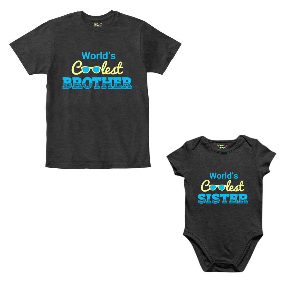 Coolest Brother Sister Sibling Romper With Tshirt