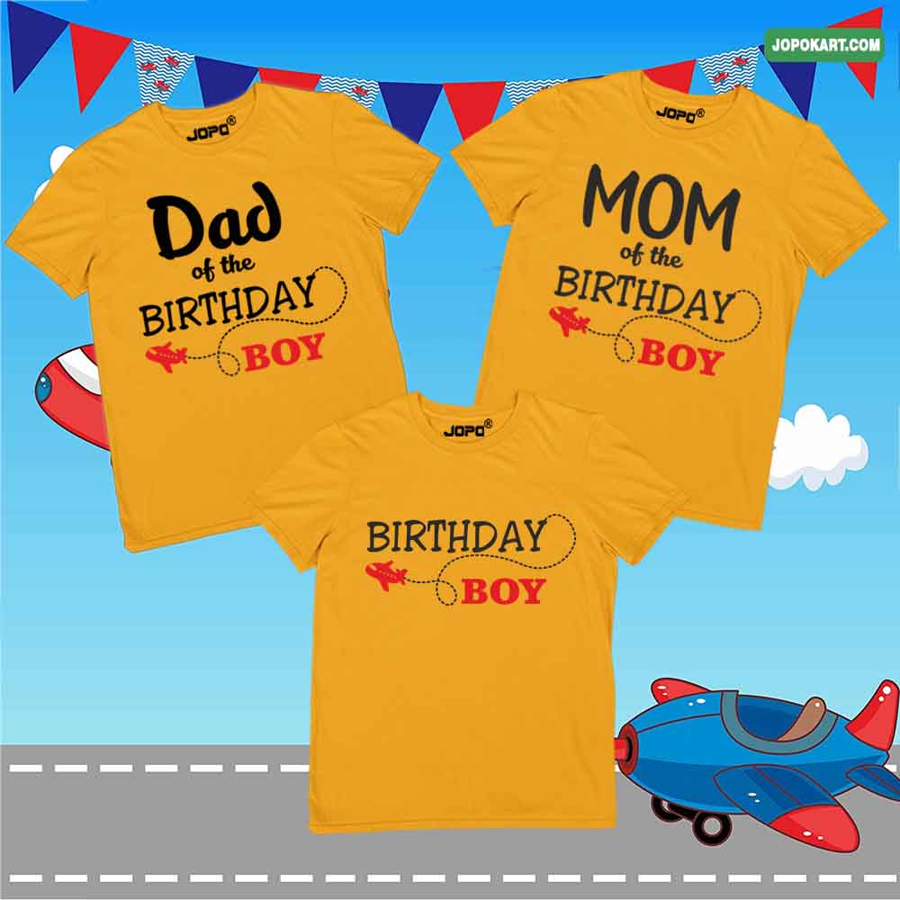 Airplane Theme Birthday Boy Family T-Shirts