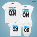 Daring Dad Pretty Mom & Cutest Kid Matching Family T-Shirts Set of 3 and 5