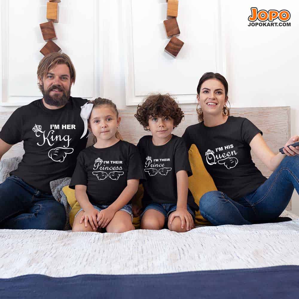 I'm Her King Queen, I'm His Queen Prince Princess Family T-Shirts Set of 3 and 4