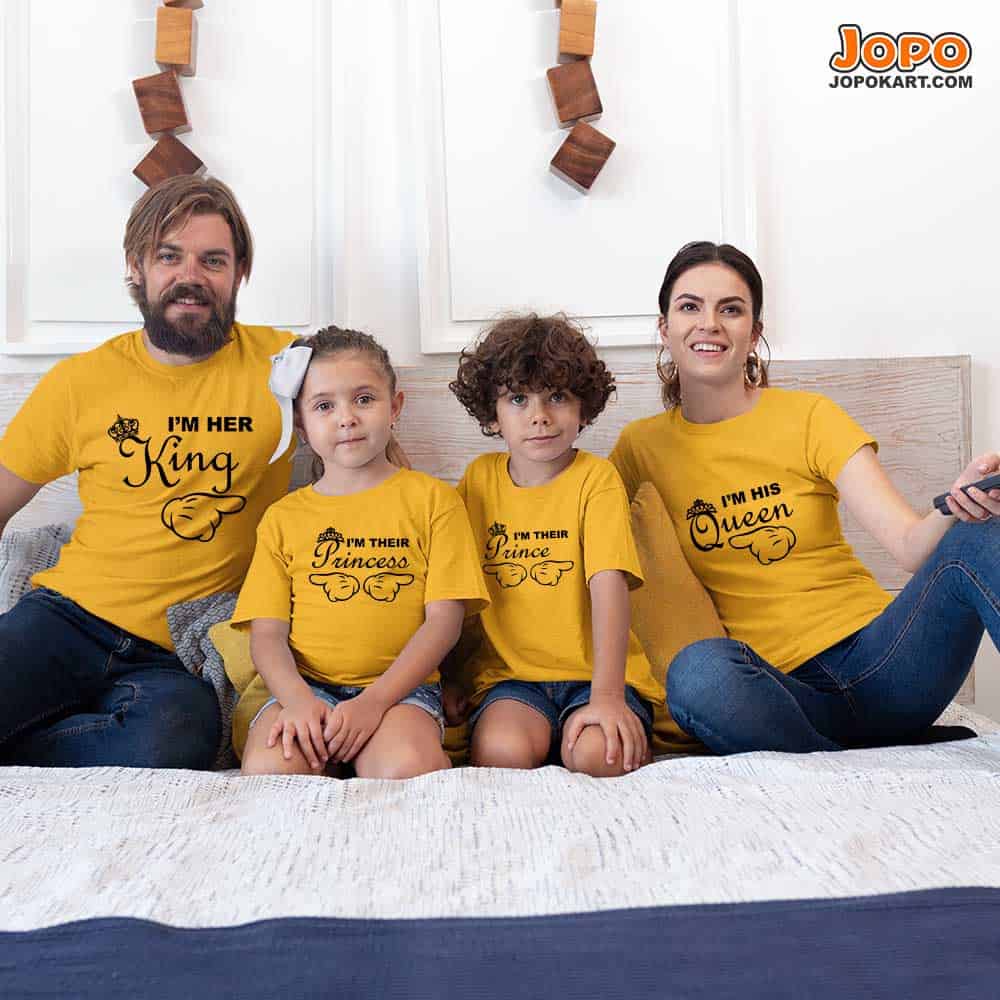 I'm Her King Queen, I'm His Queen Prince Princess Family T-Shirts Set of 3 and 4