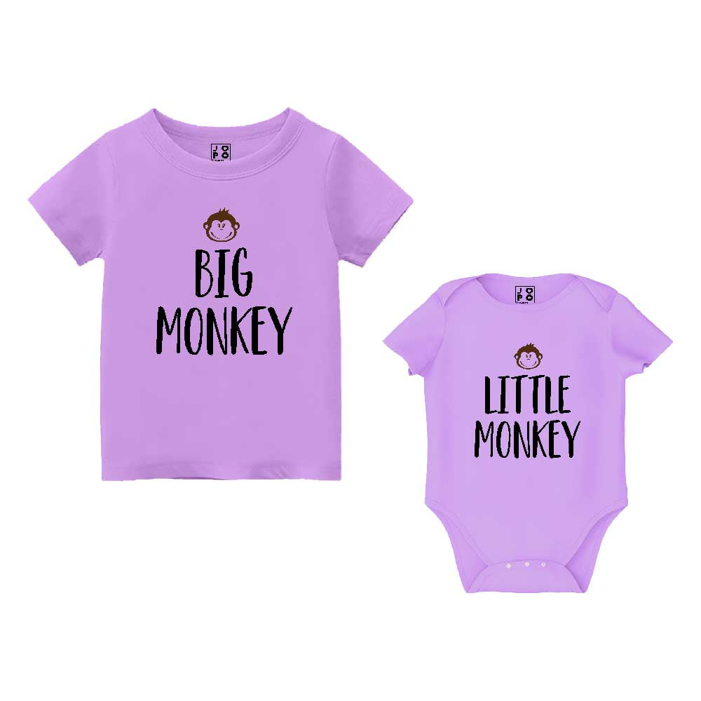Customised Big Monkey T Shirt and Little Monkey Romper