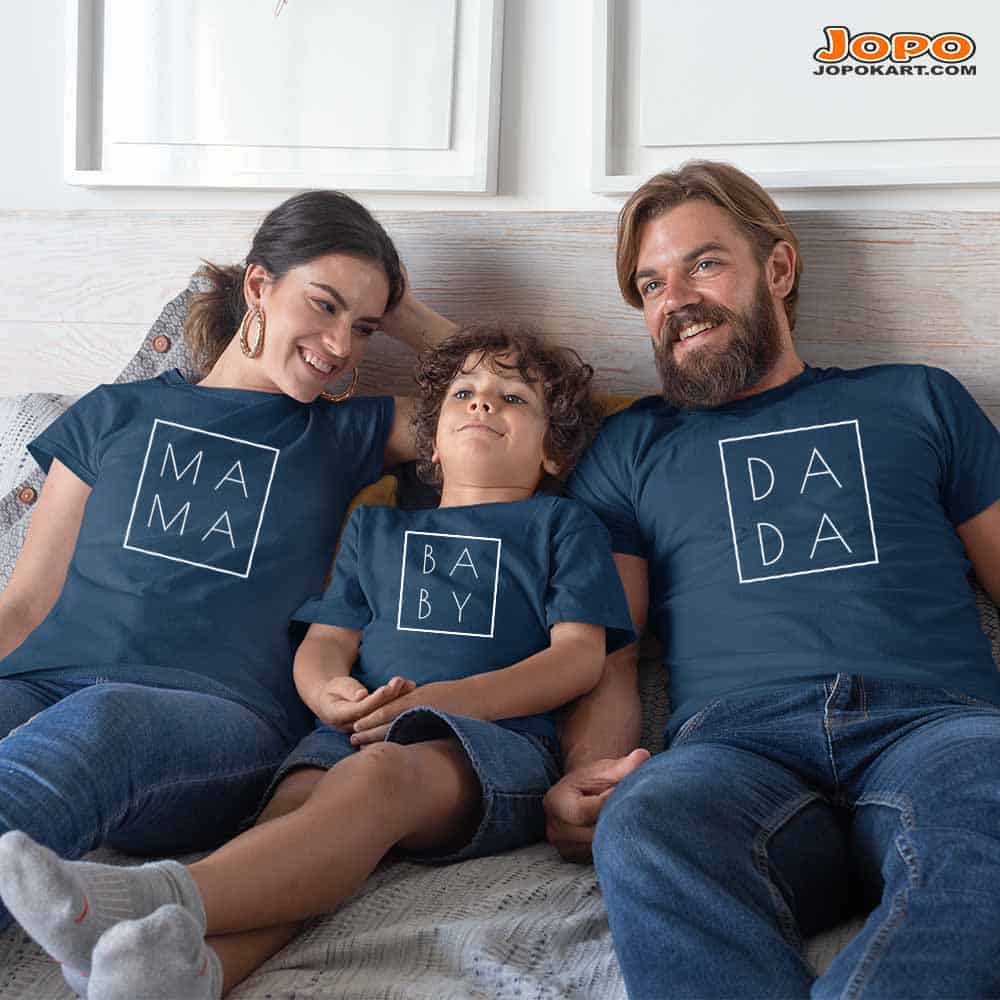Mama Dada Little Bro Sis & Big Bro Sis Matching Family T-Shirts Set of 3 & 4
