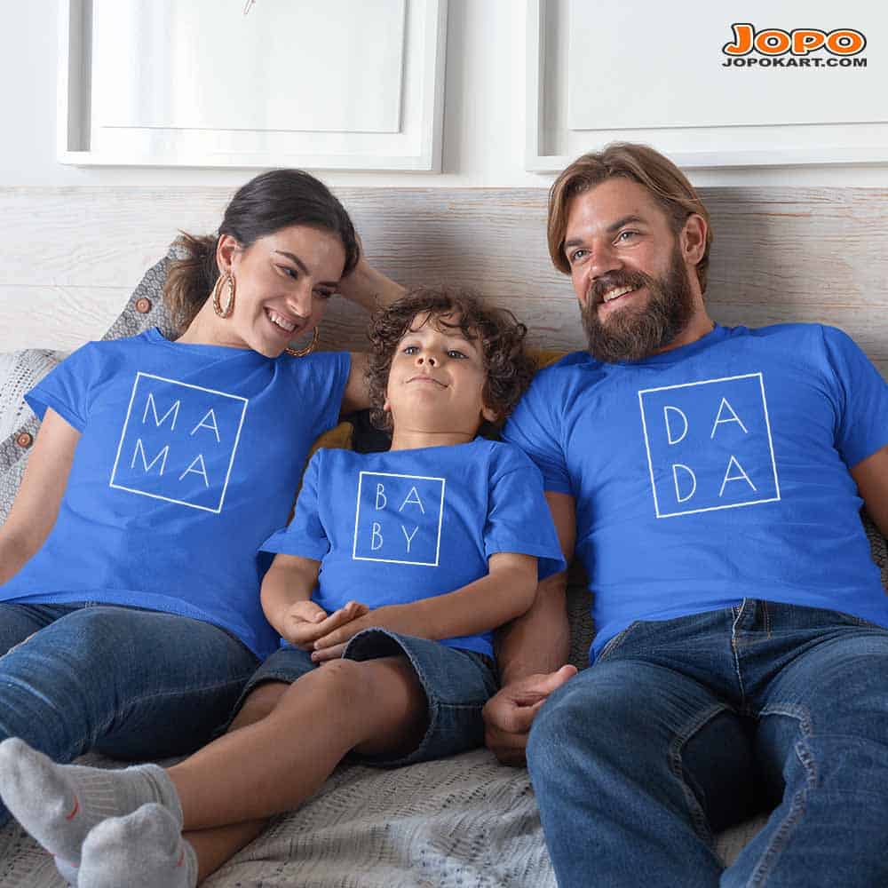 Mama Dada Little Bro Sis & Big Bro Sis Matching Family T-Shirts Set of 3 & 4