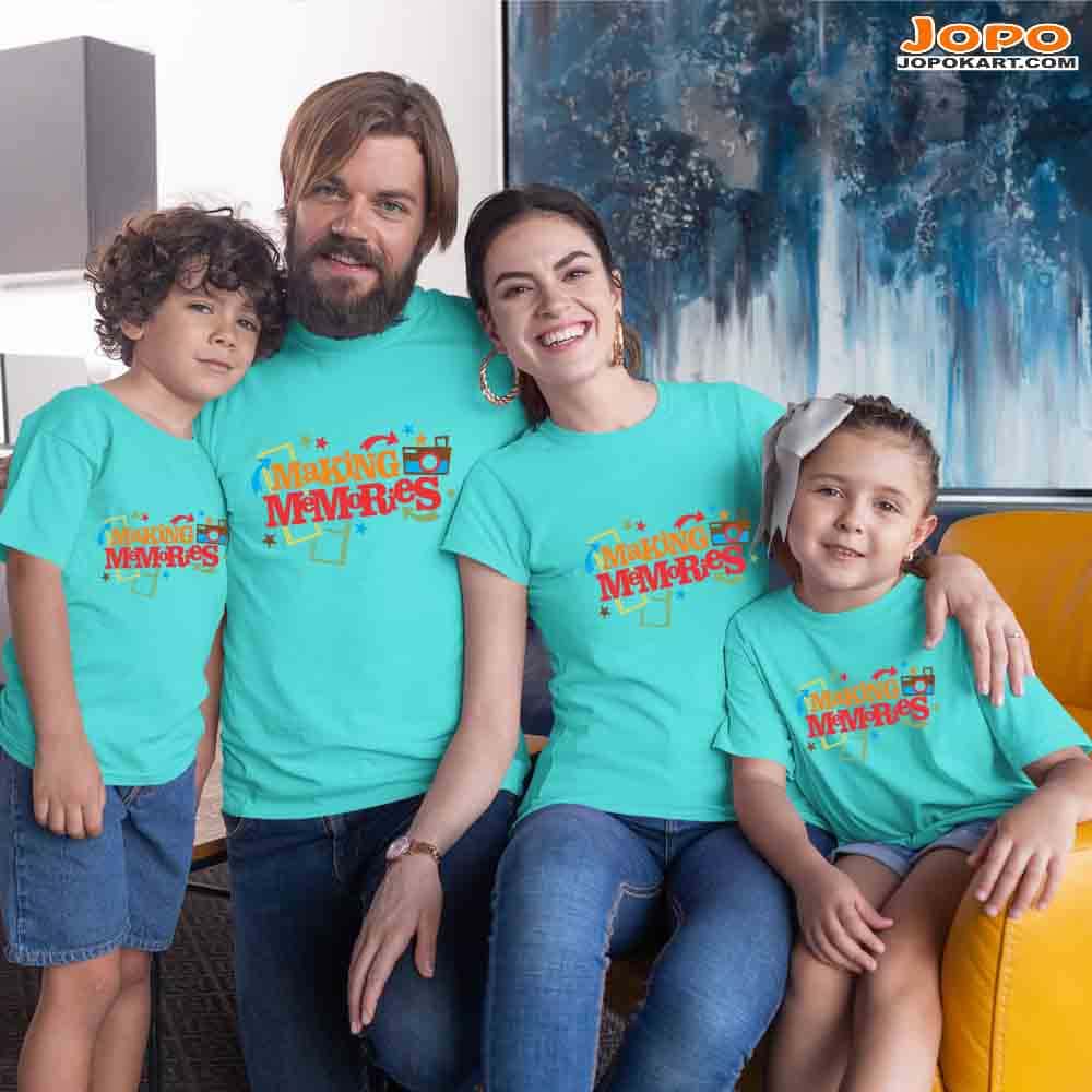 Making Memories Matching Family T-Shirts Set of 3 and 4 for Dad, Son, Mom and Daughter