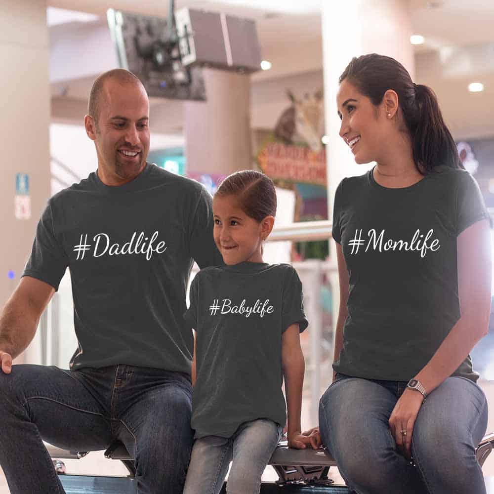 Momlife Dadlife Babylife Matching Family T-Shirts Set of 3