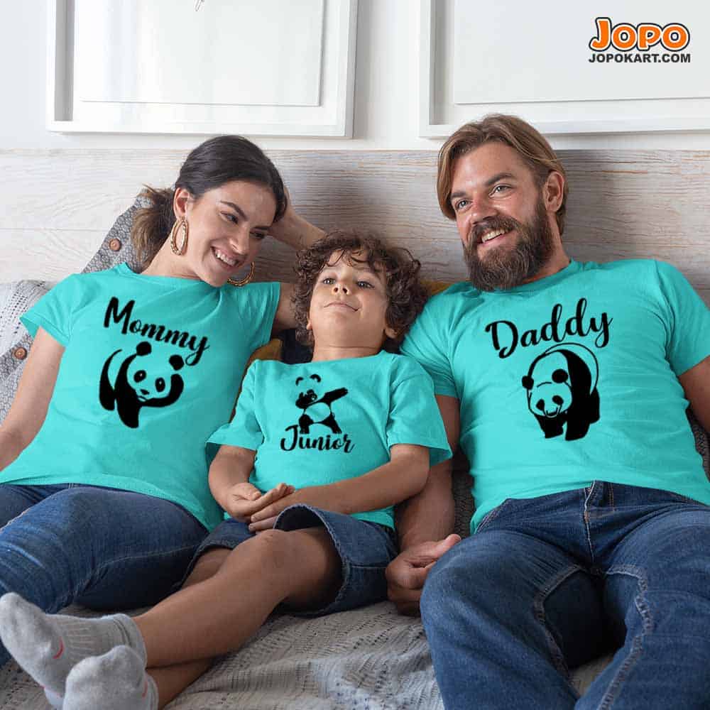 Crazy Panda Matching Family T-Shirts Set of 3, 4, 5 & 6