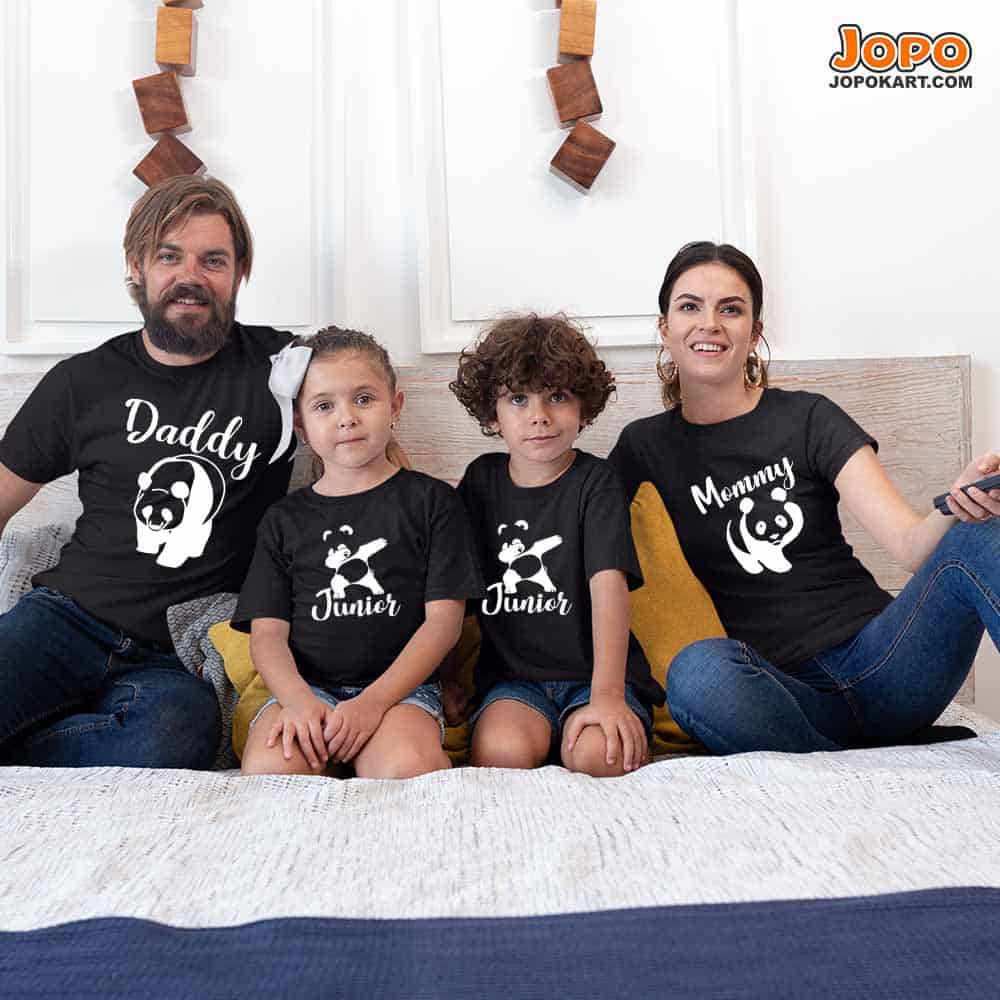 Crazy Panda Matching Family T-Shirts Set of 3, 4, 5 & 6