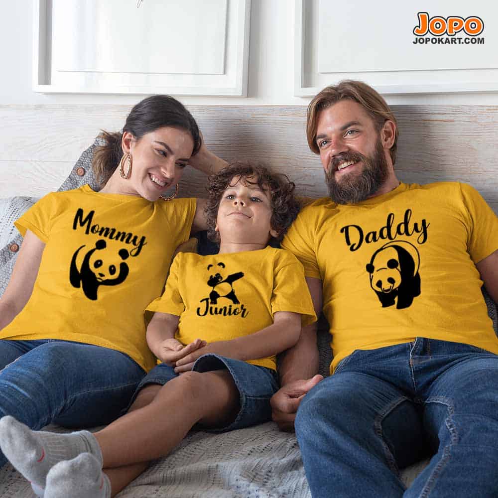 Crazy Panda Matching Family T-Shirts Set of 3, 4, 5 & 6