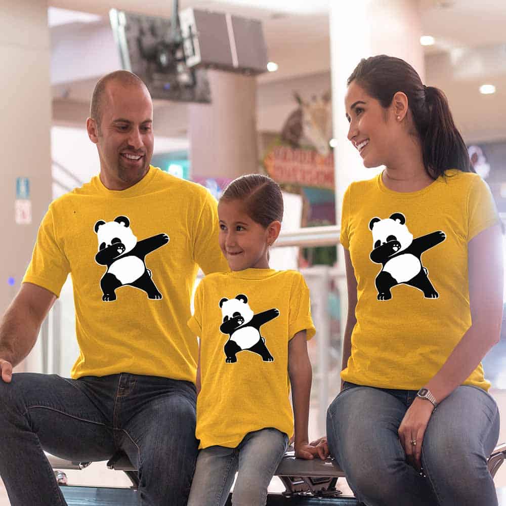 Dabbing Panda Matching Family T-Shirts Set of 3, 4, 5 & 6