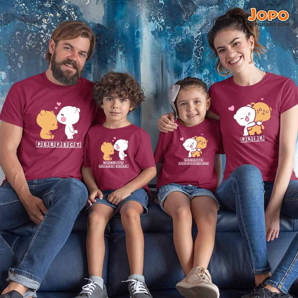 Mommy's Heartbeat Daddy's Everything Matching Tees Set of 3 and 4