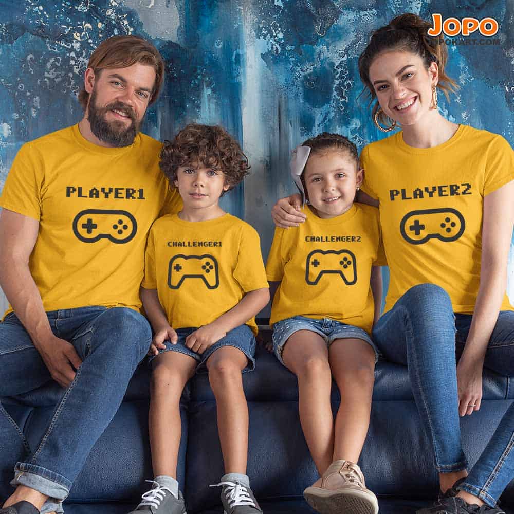 Player with Challenger Matching Family T-Shirts Set of 3, 4, 5 and 6