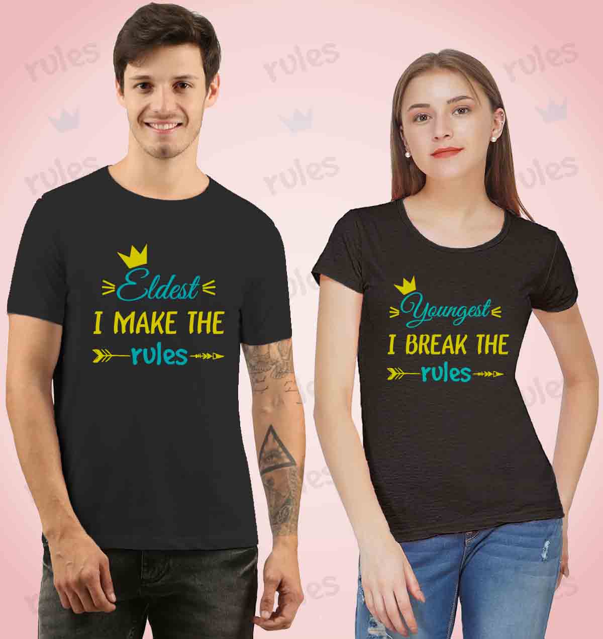 Rule Maker Rule Breaker Sibling T-shirts