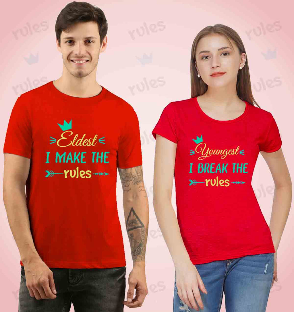 Rule Maker Rule Breaker Sibling T-shirts